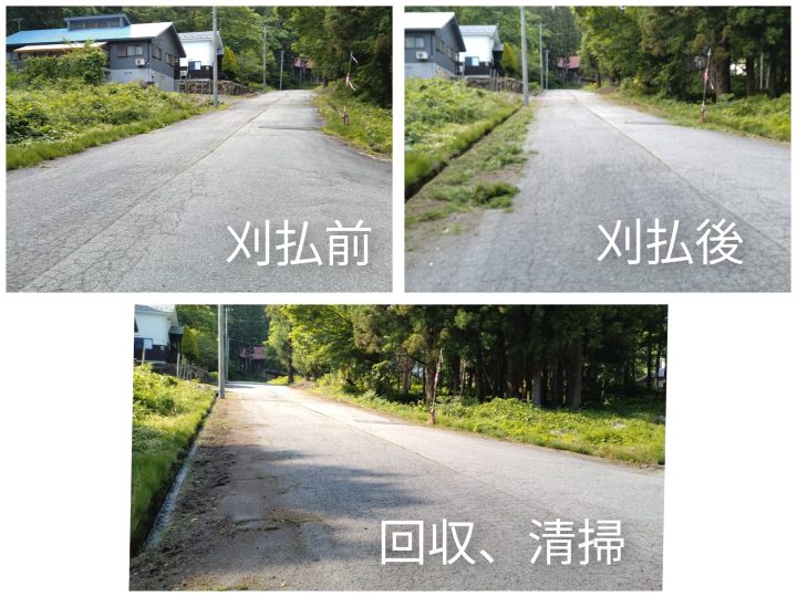 道路沿い刈払