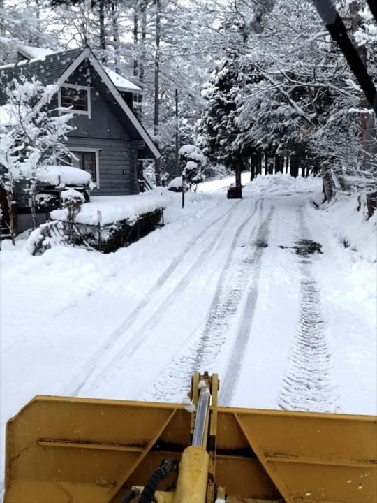 しゃくなげ20号館前車道（除雪前）